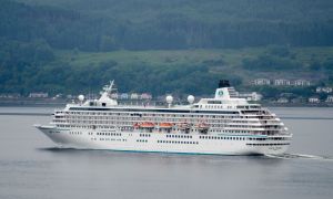 One of many cruise ships that visit the River Clyde